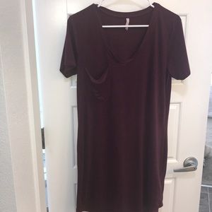 Maroon T-Shirt Dress